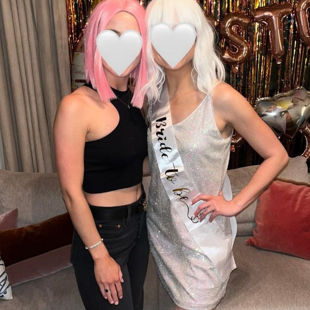 Silver, Light Pink, & White Sparkle Dress